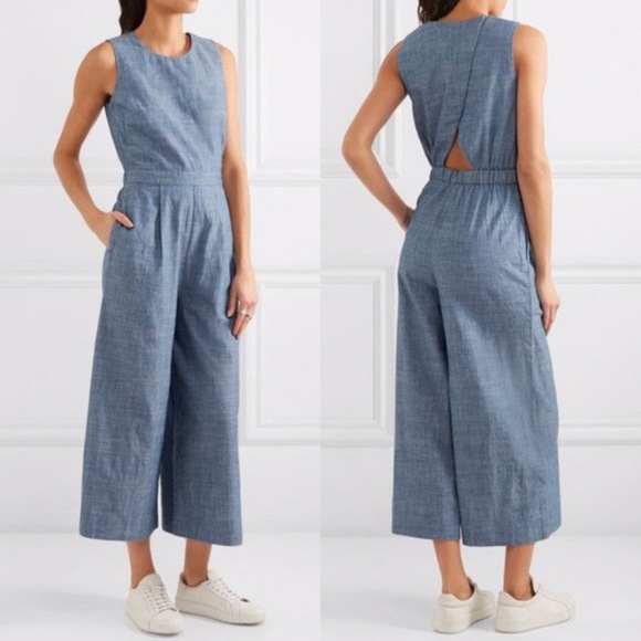 J. Crew Pants - J.Crew Chambray Jumpsuit Open Back sz 2